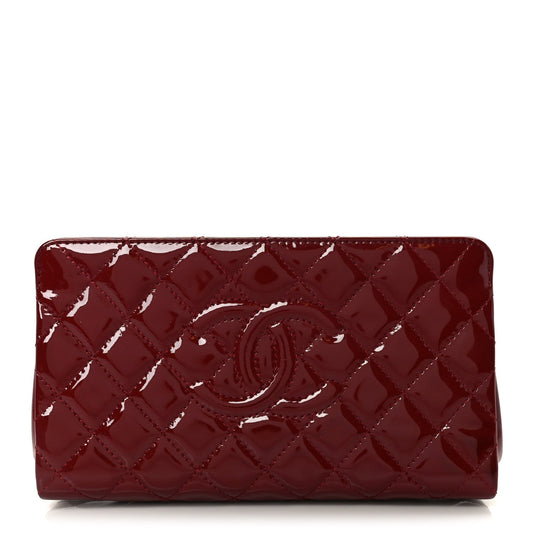 Patent CC Quilted Timeless Clutch Red