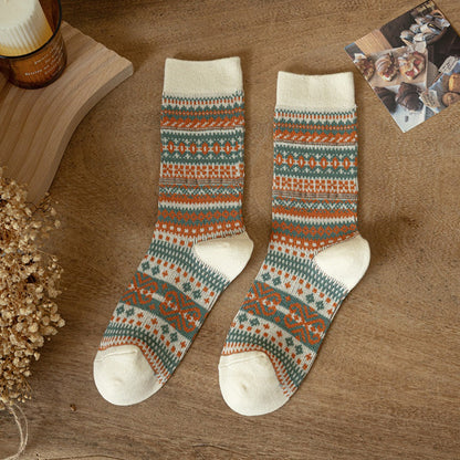 Rufia - Geometric Pattern Autumn Winter Socks