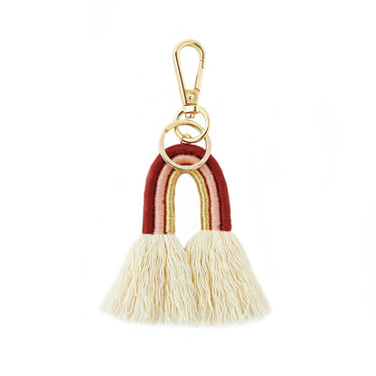 New Creative Pendant Bohemian Tassel Bag Pendant Rainbow Keychain