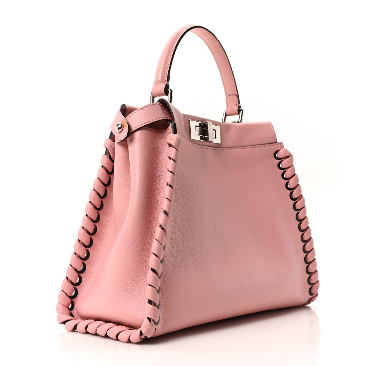 Vitello Seta Lace Up Medium Peekaboo Iconic Satchel Bubblegum