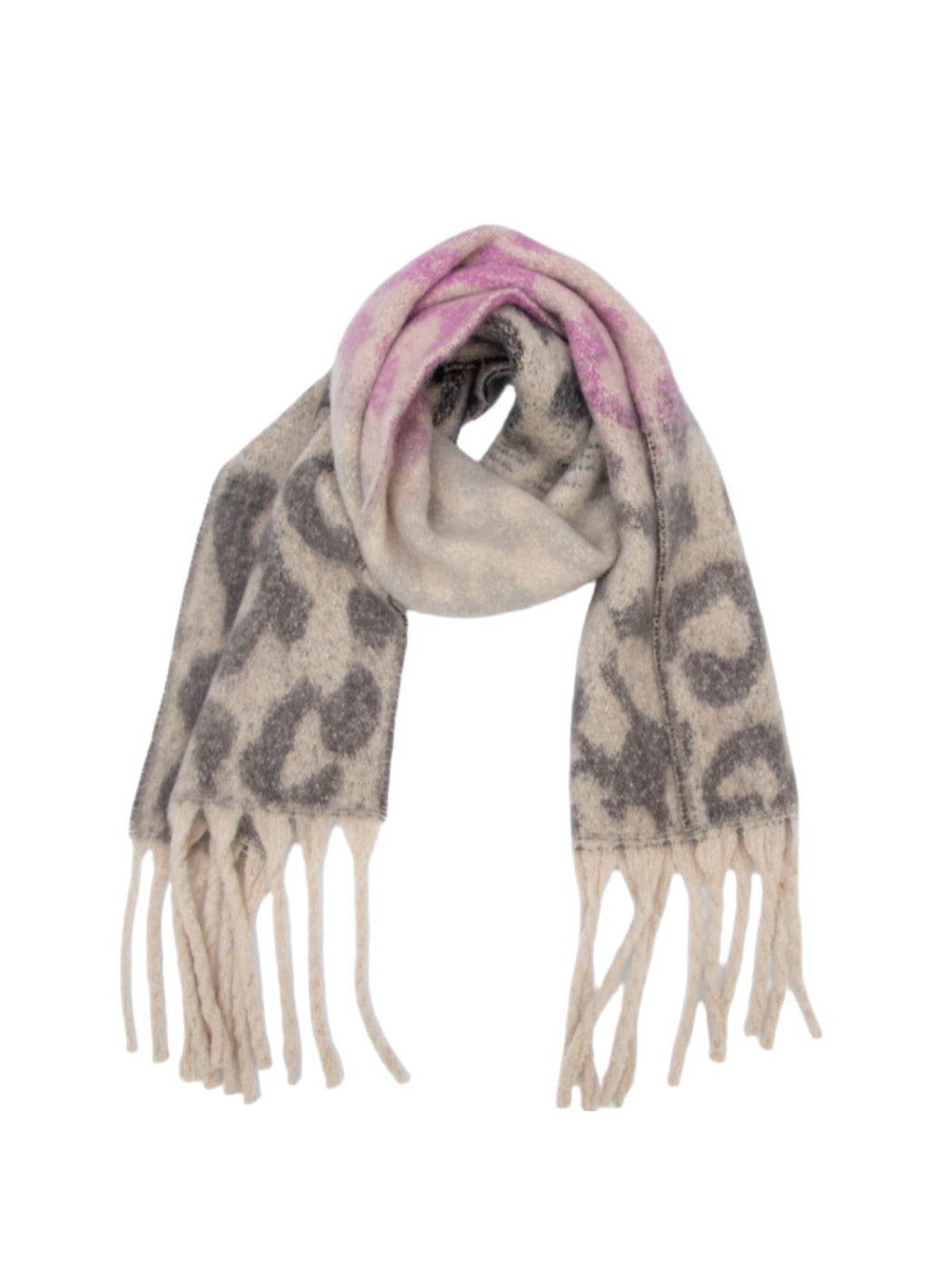 Scarvii - Winter Tassel Scarf with Leopard Patterns
