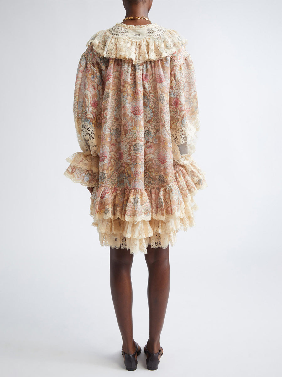 Eliana Linen & Silk Lace-Up Minidress