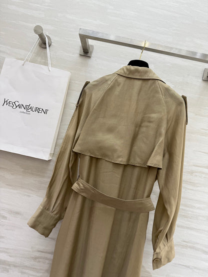 YSL 25 Windbreaker Jacket Beige Tencel