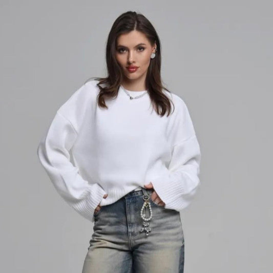 Solid Color Long Sleeve Knit Sweater