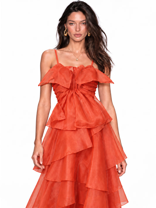Hadley Organza Spaghetti Strap Maxi Dress