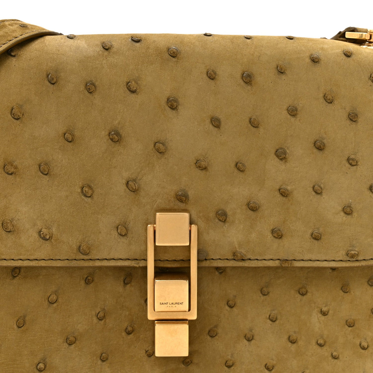 Ostrich Carre Satchel Green