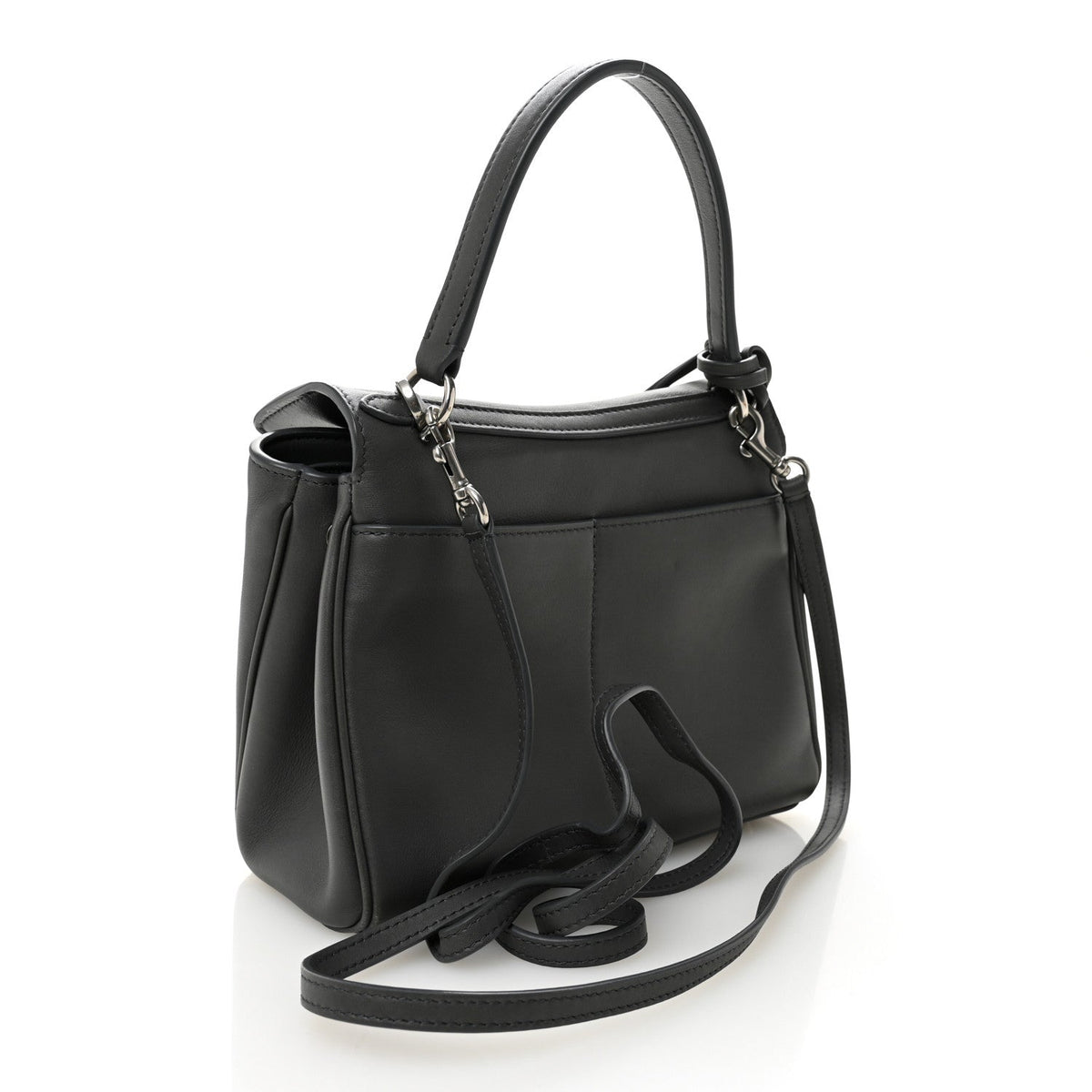 Natural Smooth Calfskin Mini Rodeo Top Handle Handbag Grey