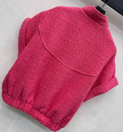 CC Jacket Short-sleeved Fuchsia Pink Cotton 350253