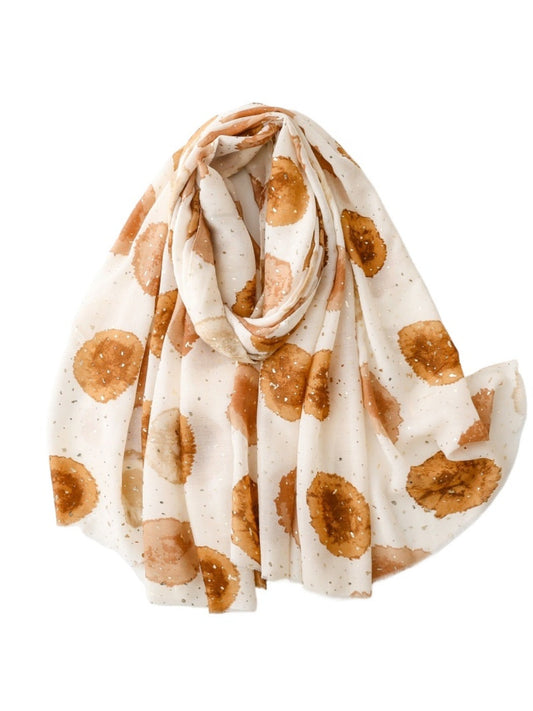 Scarvii - Dreamy Circle Print Long Scarf - Thin &amp; Flowy