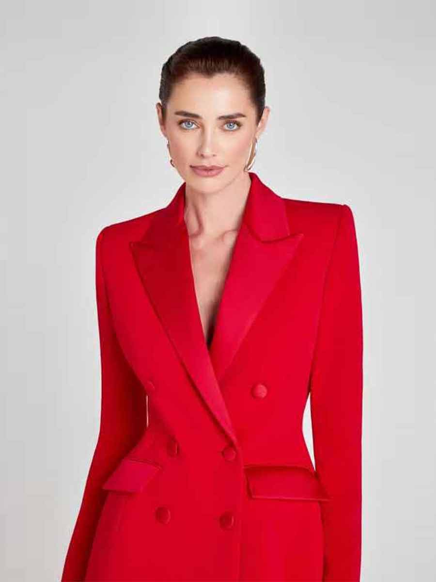 Tessa Blazer Dress In Red