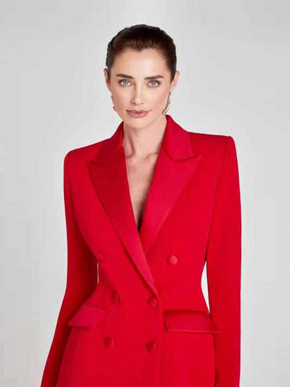 Tessa Blazer Dress In Red