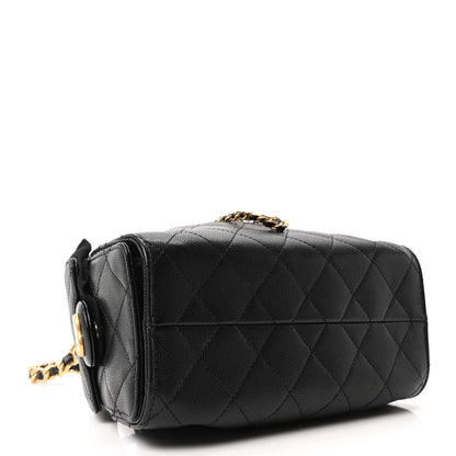 Caviar Quilted Mini Chanel 25 Handbag Black