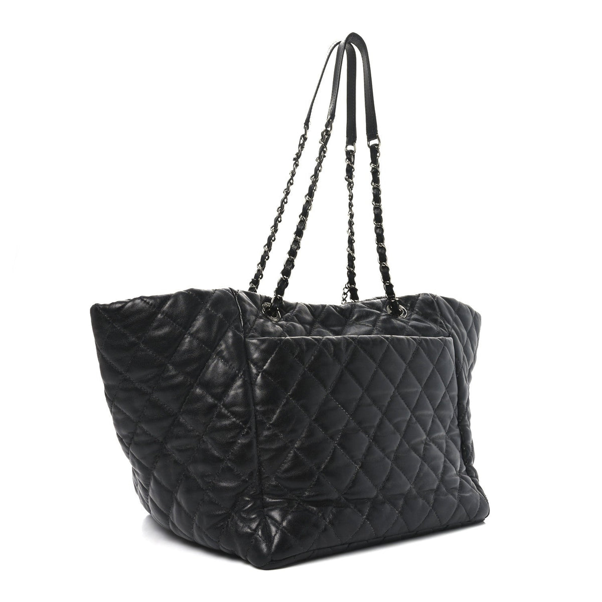 Lambskin Quilted Week End on Mars Tote Black