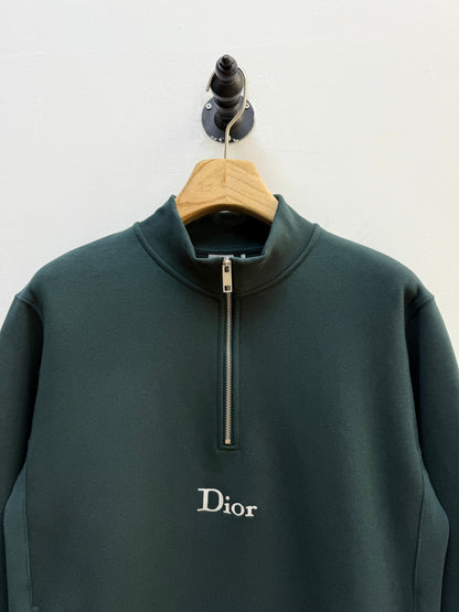 Dior Zipped Neckline Blue Sweatshirt