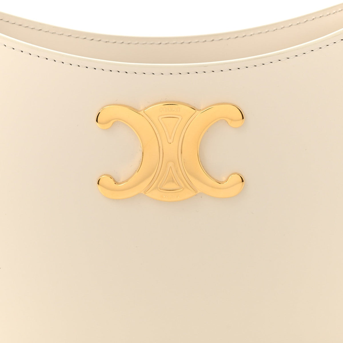 Shiny Calfskin Medium Tilly Triomphe Shoulder Bag Rice