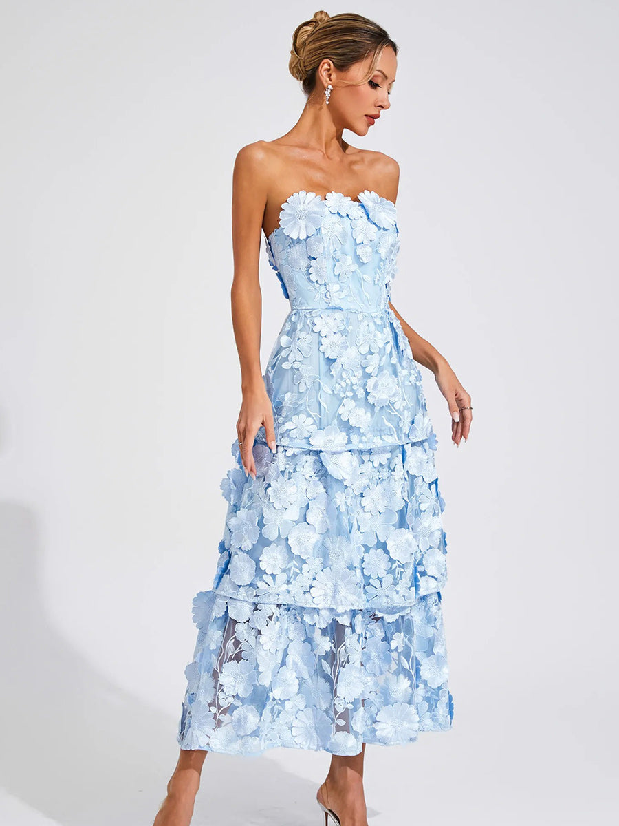 Fiorella Midi Dress In Blue