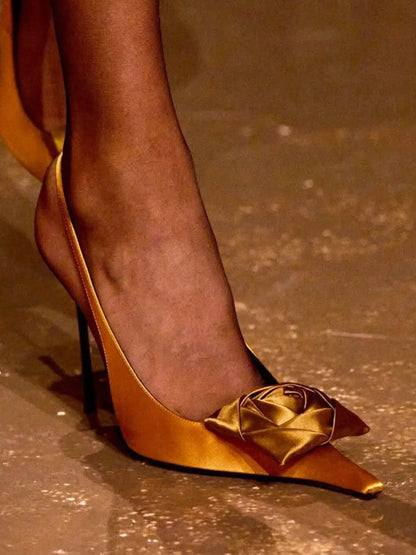 Aislinn Rose-embellished Pointed-toe Sandals