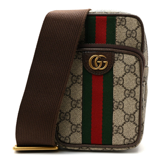 GG Supreme Monogram Web Mini Ophidia Messenger Brown