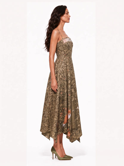 Sienna Floral-Print Camisole Midi Dress