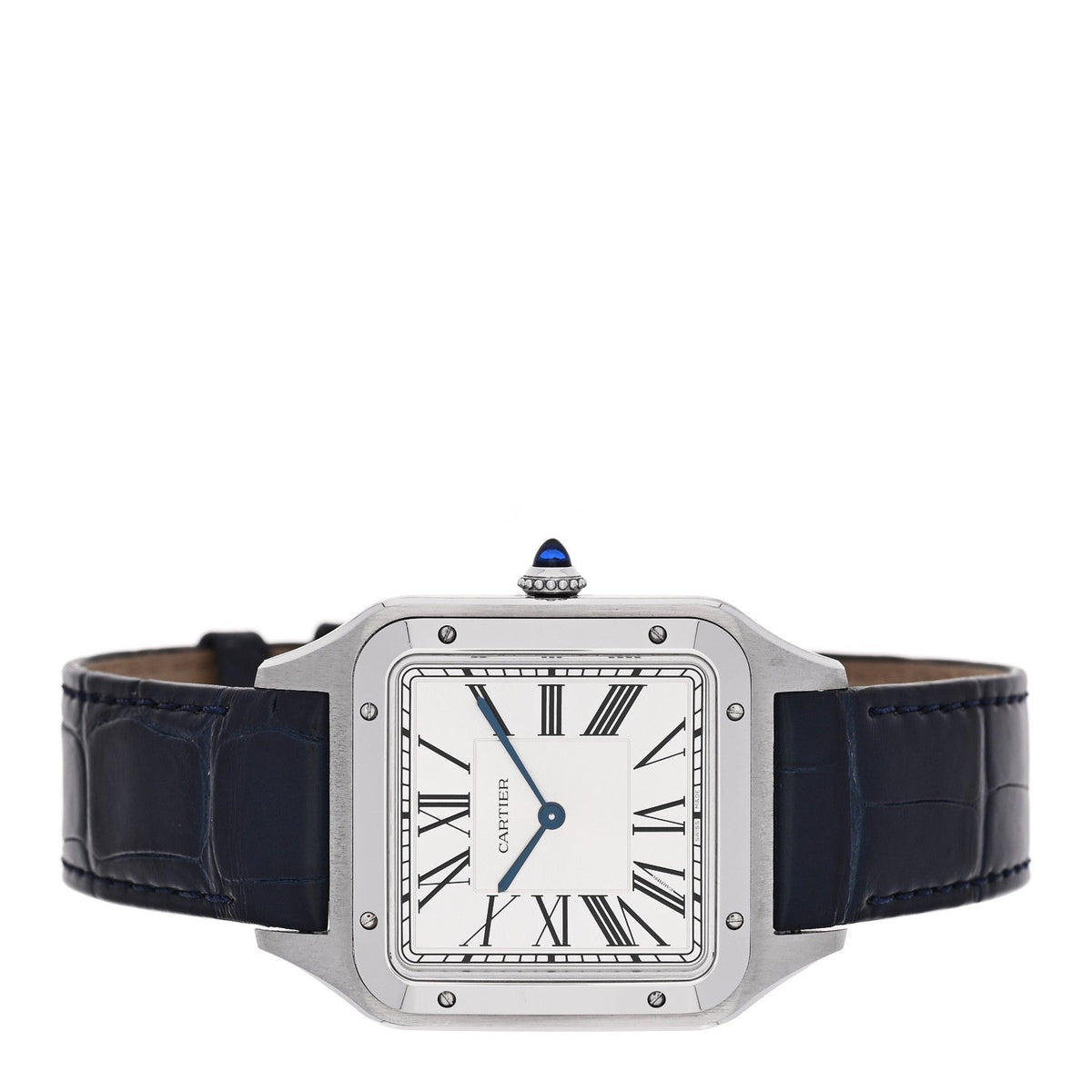 Stainless Steel Alligator 33.9mm Santos Dumont Manual Winding Watch