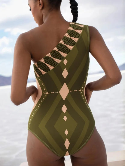 Imelda Geometric Print Swimsuit Set