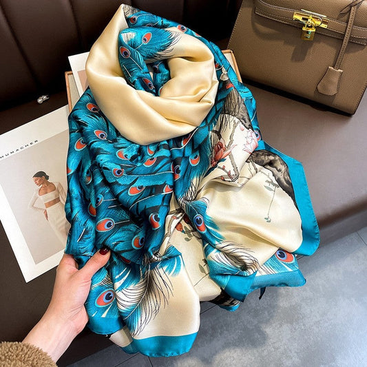 Long Printed Silk Scarf