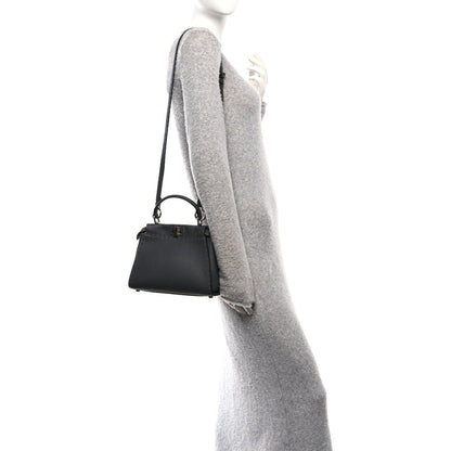 Cuoio Romano Selleria Bi-Color Mini Peekaboo Iconic Satchel Asfalto Latte