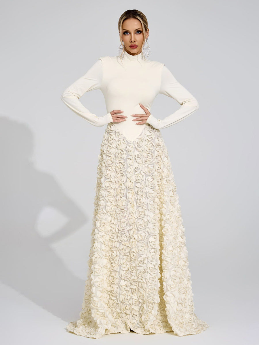 Elara Ivory Floral Maxi Dress