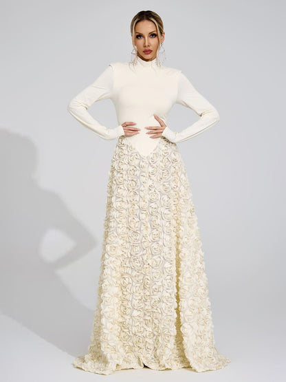 Elara Ivory Floral Maxi Dress