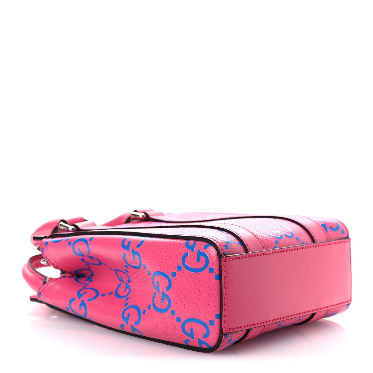 Calfskin GG Tennis Embossed Mini Tote Bag Modern Fuchsia Modern Blue