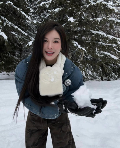 CC 24AW Jennie Denim Down Jacket With Camellias
