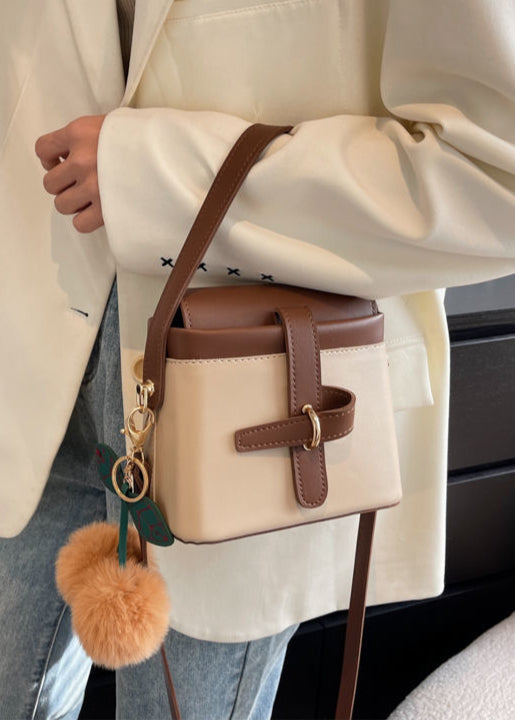 Mini Crossbody Two Tone PU Leather Shoulder Bag