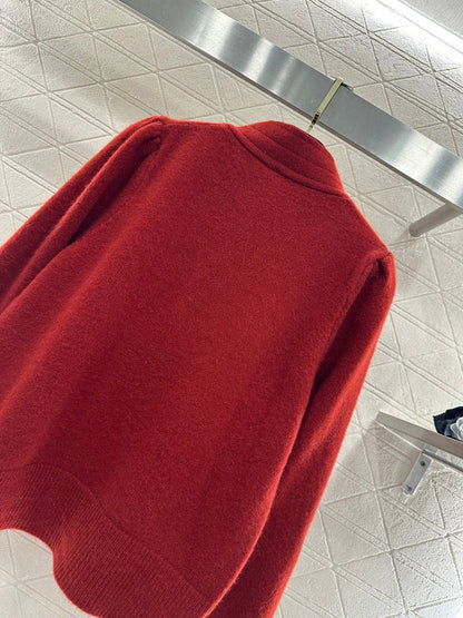 CC 26 Bow Knit Cardigan Red Wool 329957