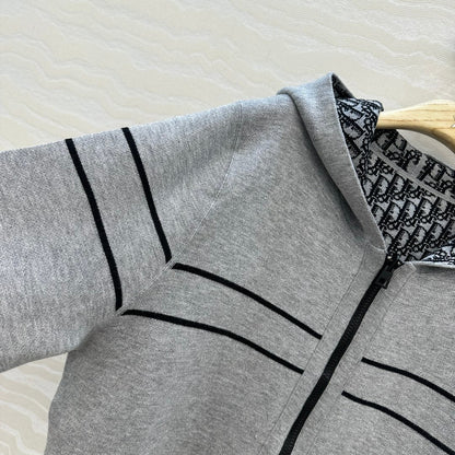 CD Hooded Jacket Grey Wool Cashmere