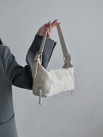 Buckle Solid Color Zipper Armpit Bags