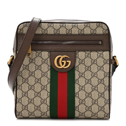 GG Supreme Monogram Web Small Ophidia Messenger Bag Brown