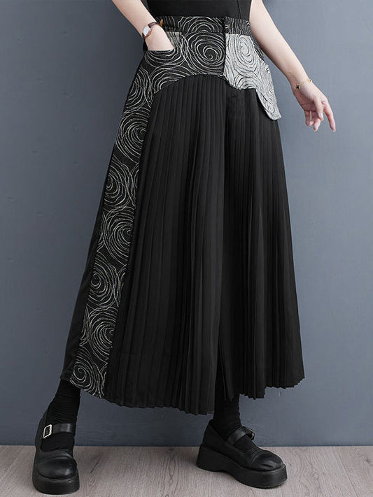 High Waisted Wide Leg Pleated Split-Joint Casual Pants Bottoms