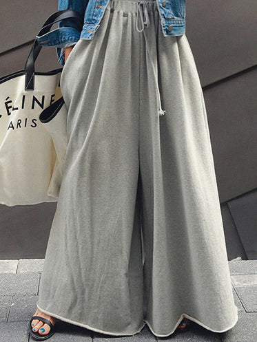 Loose Wide Leg Solid Color Casual Pants Bottoms Pants