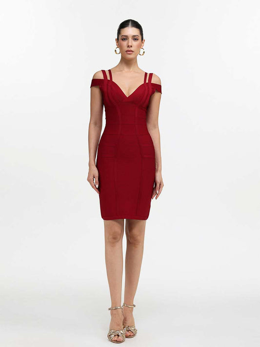 Aurelia Sexy Contour Bandage Midi Dress