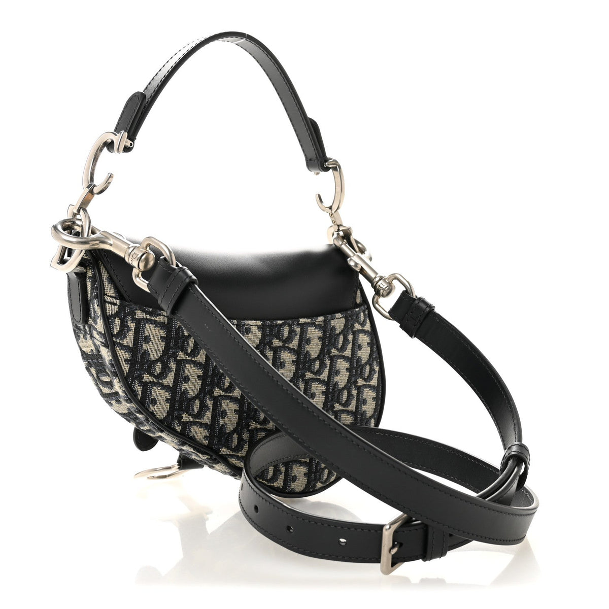 Oblique Mini Saddle Bag With Strap Blue