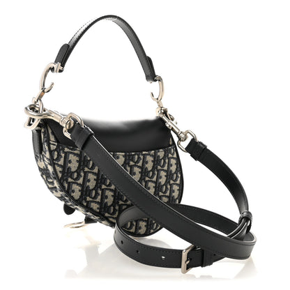 Oblique Mini Saddle Bag With Strap Blue