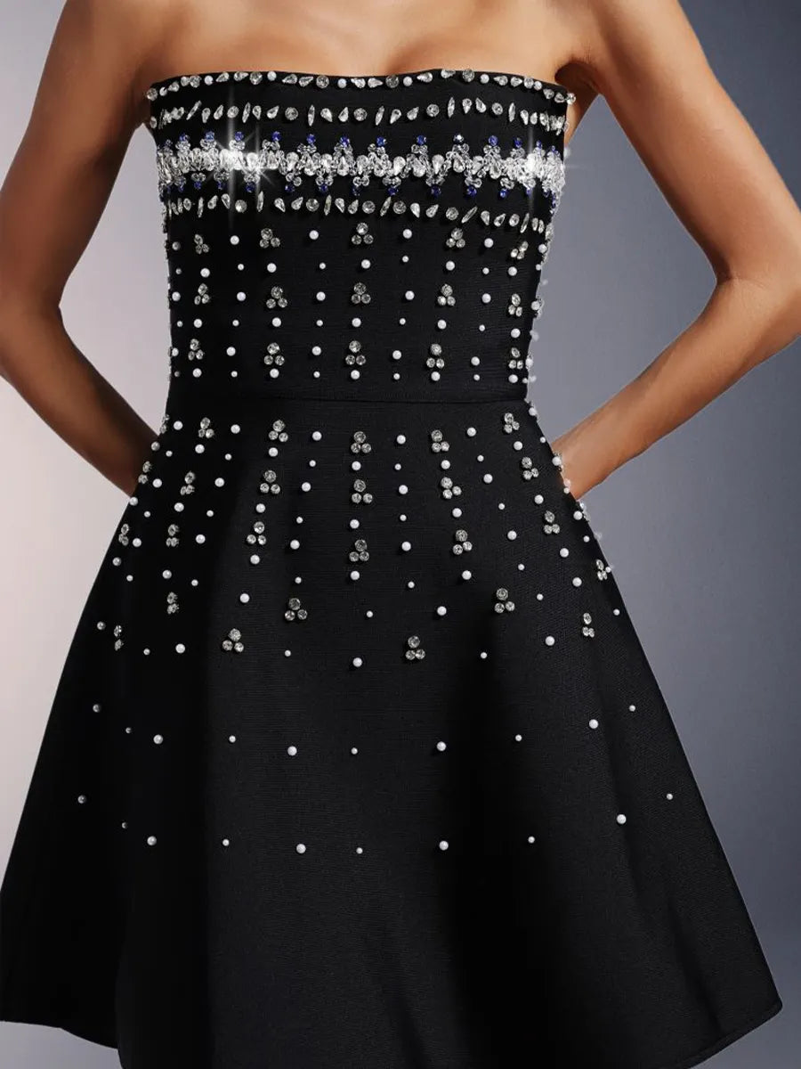Cassidy Strapless Diamond Bandage Mini Dress