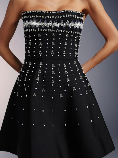 Cassidy Strapless Diamond Bandage Mini Dress