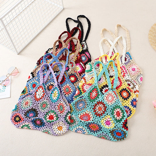 Crochet Granny Square Bag Ethnic Pattern Bag
