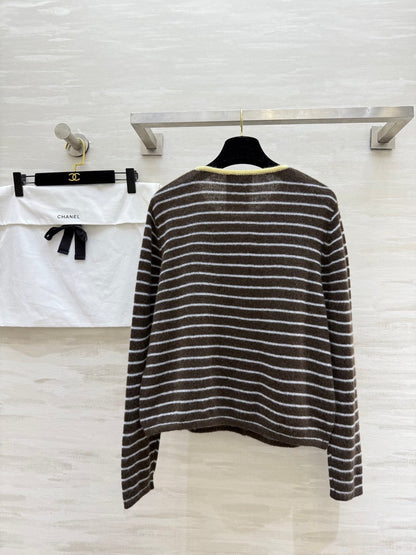 CC Alpaca Striped Cardigan Jacket Wool 343299