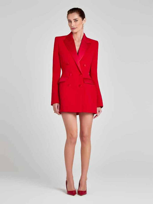 Tessa Blazer Dress In Red