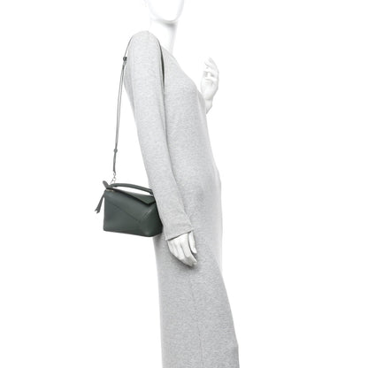 Calfskin Mini Puzzle Edge Bag Vintage Khaki