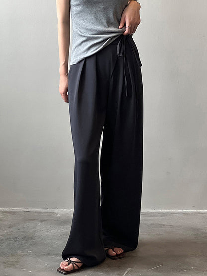 Urban Wide Leg Bandage Solid Color Pants