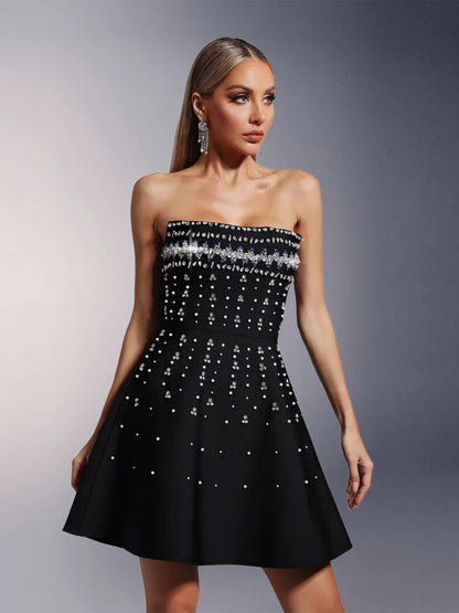 Cassidy Strapless Diamond Bandage Mini Dress