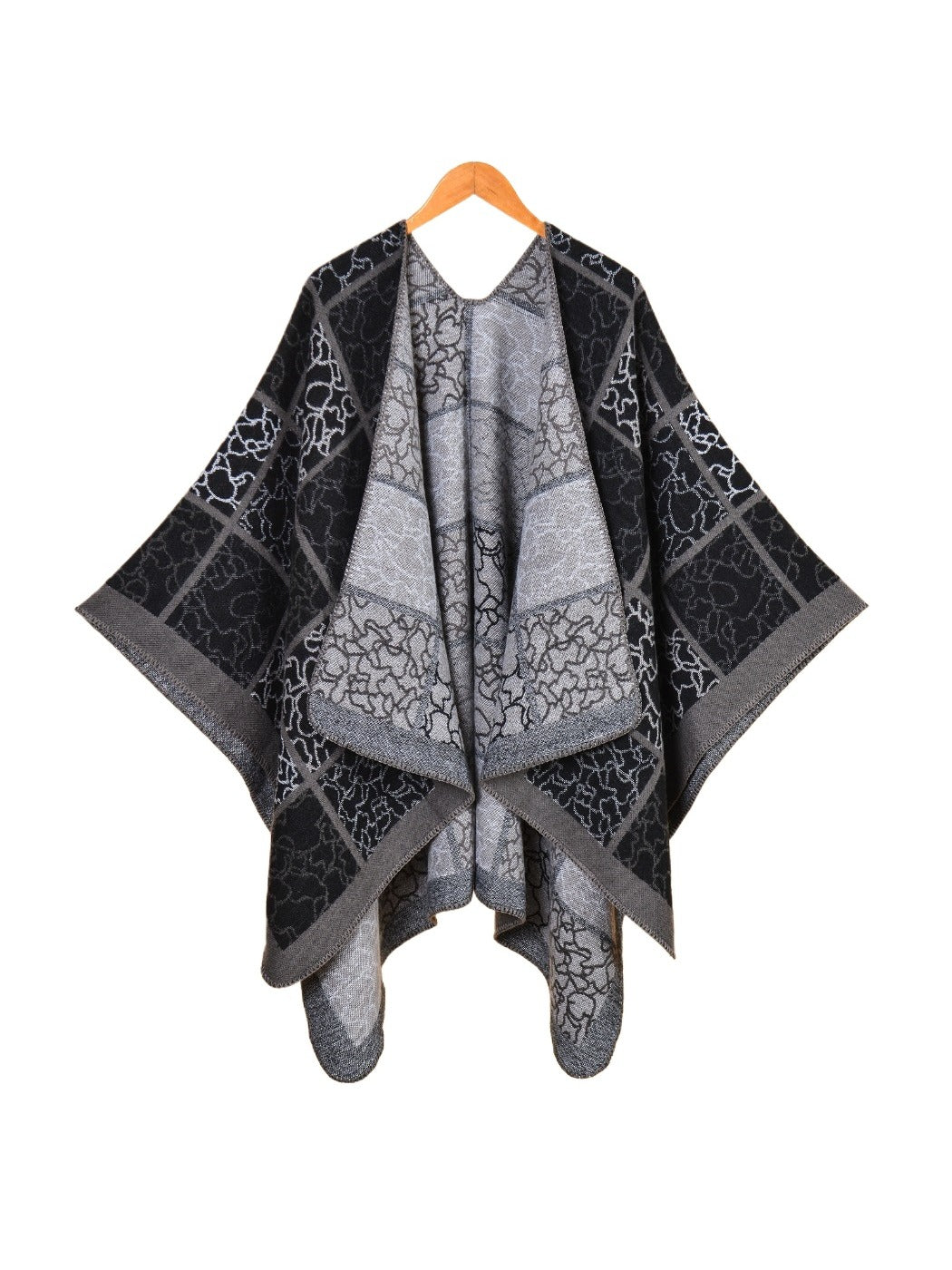 Scarvii - Large Size Line Plaid Scarf Shawl